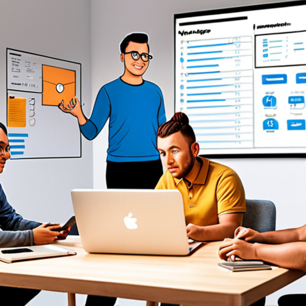 **MVP Concept Illustration**: Create an illustration depicting a startup team working on a Minimum Viable Product (MVP). The scene should show brainstorming, coding, and customer feedback sessions, emphasizing collaboration and innovation in a modern workspace.